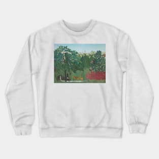 The Waterfall by Henri Rousseau Crewneck Sweatshirt